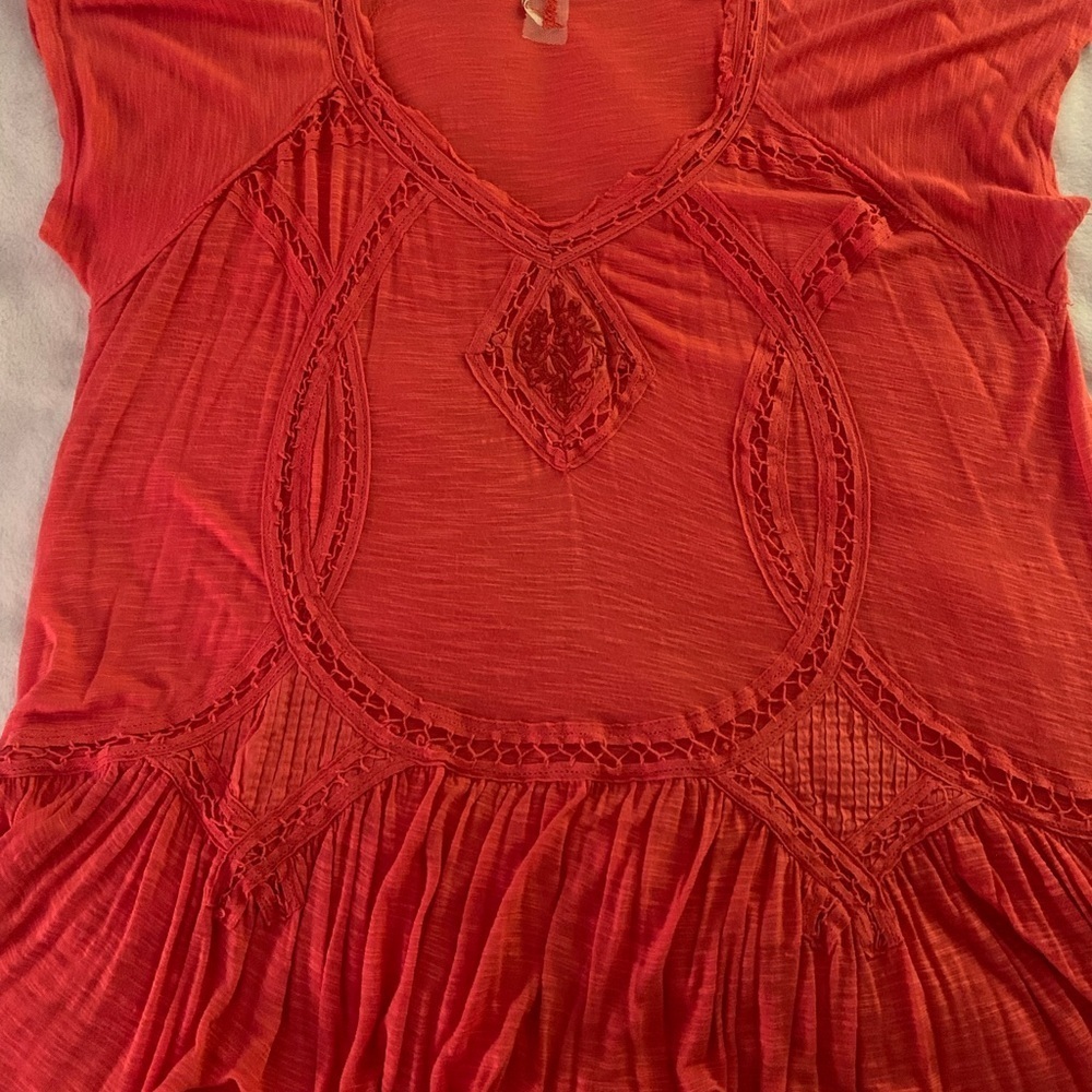 Free People Heirloom Coral Top - Picture 4 of 11